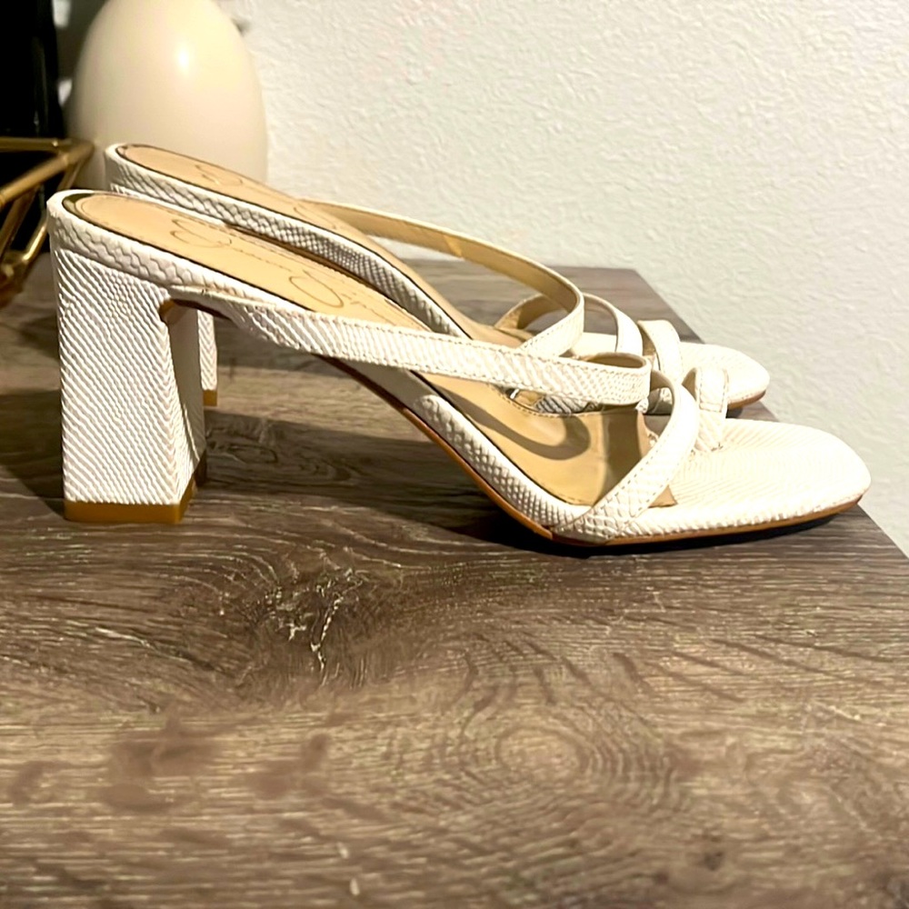 Jessica Simpson White Strappy Heels